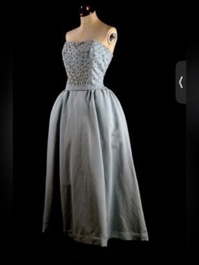 50s Vintage dress Julian Rose London PALE BLUE VERY RARE